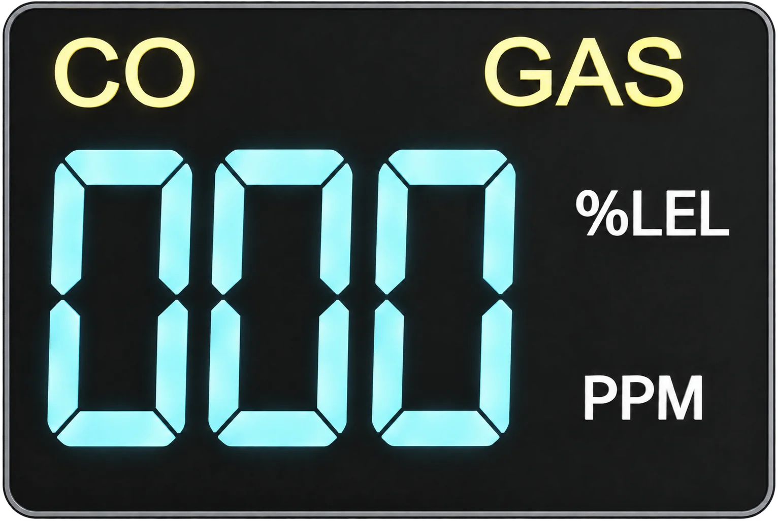 Rexorer Detector+ showing its carbon monoxide and natural gas readings