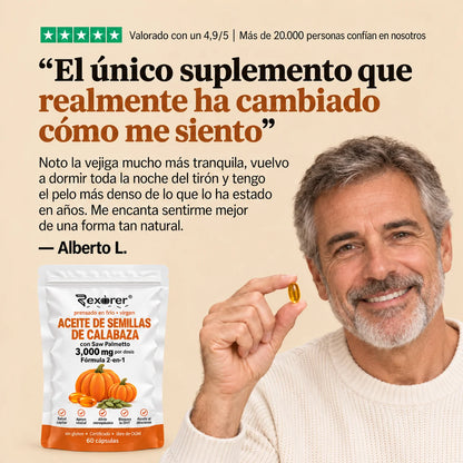 Rexorer® Cápsulas de Aceite de Semillas de Calabaza